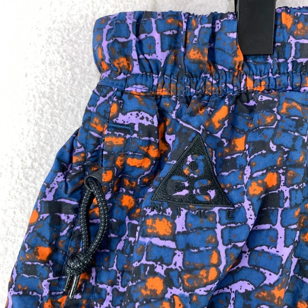 Nike ACG Belted Nylon Shorts Women M Blue Orange Retro Hiking Trail